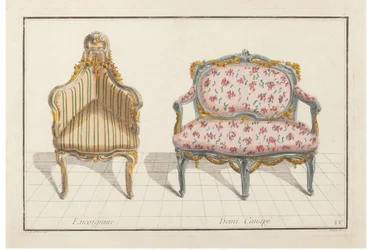 Hjørne, halv sofa. Ny historisk ikonologi eller attributter Hierogliphyques, c.1768.