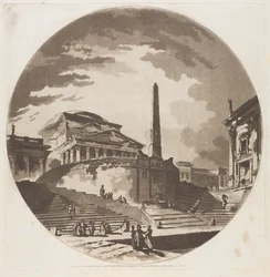 Udsigt over Rotunden med trapper på Tiberen, 1766.