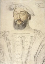 Portræt af Frans I (1494-1547), konge af Frankrig par Clouet, Jean (ca. 1485-1541). Sort kridt og sangvin på papir, størrelse: 31,6x22,5, første halvdel af 1500-tallet, State Hermitage, St. Petersburg