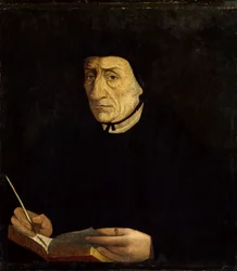Portræt af Guillaume Bude (Budee) (Budaeus) (1467-1540), fransk humanist. Maleri af Jean Clouet (1485 - 1541) Ec. Fr. (h s/b 0,34 x 0,31). Versailles. Musée du Chateau.
