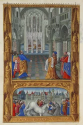 Les Très Riches Heures du Duc de Berry, Folio 129v - Det hellige sakramente
