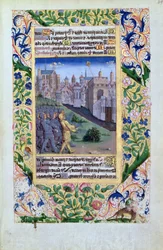 Ms Lat. Q.v.I.126 f.49v Assyriske tropper ser Holofernes