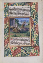 Fru Lat. Q.v.I.126 fol.15 Adam og Eva arbejder, fra Louis dOrleans