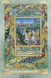 Ms. Lat. Q.v.I.126 fol.28v Israelitternes hær, fra Louis dOrleans