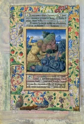 Ms. Lat. Q.v.I.126 fol.31v Goliat dræber israelitiske soldater, fra "Louis d