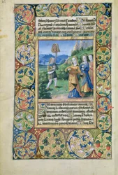 Ms. Lat. Q.v.I.126 fol.34v David med Goliat-hovedet, fra 