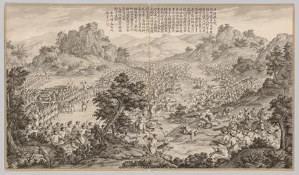 Stor sejr ved Huerman: fra Battle Scenes of the Quelling of Rebellions..., ca. 1765-1774.
