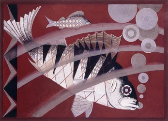 Fisk, ca. 1925 (gouache, pen og blæk på papir)
