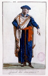 Illustration af uniformen for et medlem af Directoire, Directory
