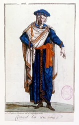Uniform for et medlem af det franske statsråd 1795 under perioden med kataloget