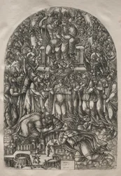Apokalypsen: En utallig mængde, der står foran tronen, 1546-1556.