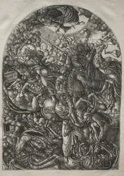 Apokalypsen: Sankt Johannes ser de fire ryttere, 1546-1556.