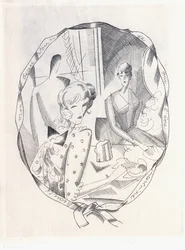Illustration af to koketter og en gentleman, 1920