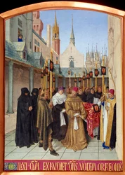 Miniaturebegravelsesscene i "Les Heures d
