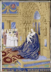 The Virgin and Child tronede Timer af Étienne Chevalier