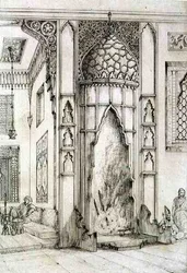 Pejs i Palace of the Seven Towers, i Isfahan, fra 