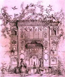 Ornamental Fountain, nær Galata Tower i Konstantinopel, fra 