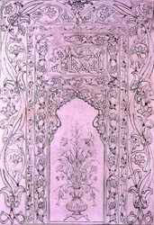 Flisepanel fra Den Blå Moske, i Tabriz, Persien, fra 