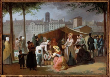 Blomstervandringen. Maleri af Jean Francois Demay (1798 - 1850)