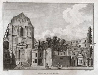 Church of Blancs Coats, Paris. (gravering, omkring 1780)