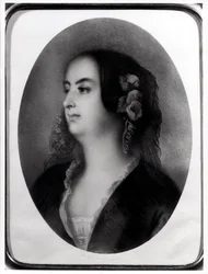 Madame Hanska (1801-82) graveret af Emile Lassalle (1813-71) (litografi)
