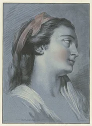 Hovedet af en ung kvinde Tete de femme