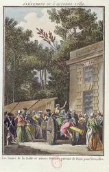 Kvinderne i Les Halles marcherer til Versailles den 5. oktober 1789