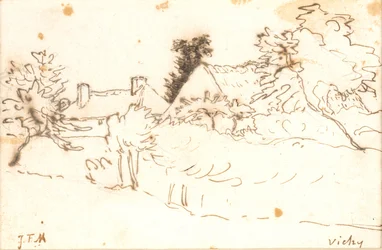 En gård mellem træer, Vichy (Allier)