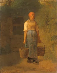 Pige bærer vand