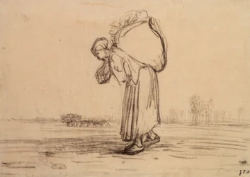 Kvinde med en sæk på ryggen, c1851-1855