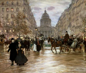 Boulevard Saint-Michel, slutningen af det 19. eller begyndelsen af det 20. århundrede.