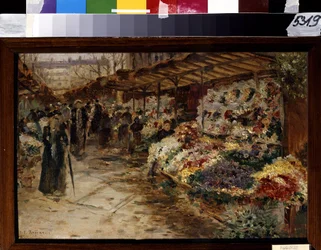 Blomstermarked. Maleri af Jean Francois Raffaelli (1850-1924)
