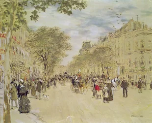 Pavillon de Hanovre og Boulevard des Italiens, Paris, efter 1870 (gouache og wc på papir)