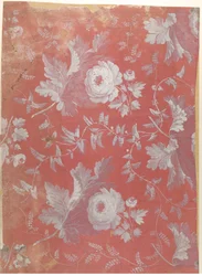Design til mønstret silke, ca. 1780-1825.