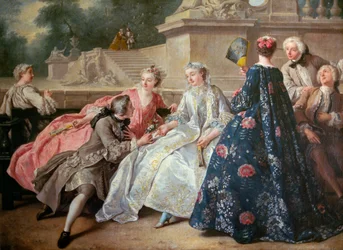 Kærlighedens domstol Maleri af Jean Francois de Troy (1679-1752) 1731 søn. 0,73 X 0,92 m Berlin. Staatliche Museum