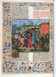 Den franske kong Karl VI giver sin datter Isabelle til sin engelske fætter Richard II ...