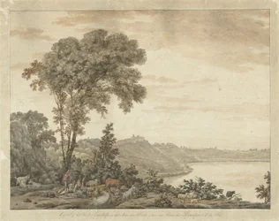Udsigt over Castel Gandolfo og søen Albano