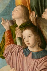 Engle, detaljer. Triptykon af mesteren af Moulins