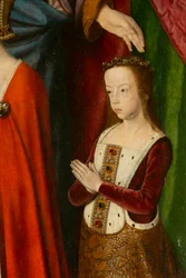 Suzanne de Bourbon, detalje. Triptykon af mesteren af Moulins