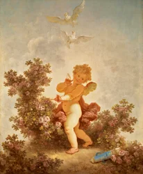 Fragonard - Kærlighedens fremskridt Kærlighed til vagten, 1790-91