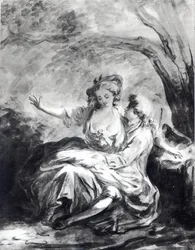 Et mødested for kærlighed (sepia på papir)