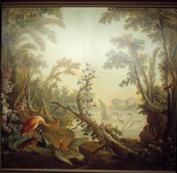 Marteau lounge skilt: svanelandskab. Jean Baptiste Huet (1745-1811) og Jean Honore Fragonard (1732-1806)