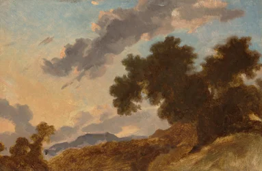 Bjerglandskab ved solnedgang, ca. 1765.