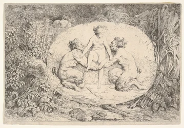 Nymfe støttet af to satyrer, 1763.