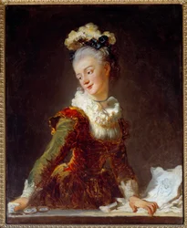 Portræt af Marie Madeleine Guimard (1743-1816) første danserinde ved Operaen Maleri af Jean Honore Fragonard (1732-1806) 1700-tallet søn. 0,81 x 0,65 m