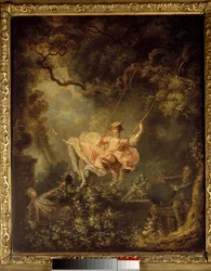 Gyngen. Maleri af Jean-Honoré Fragonard (1732-1806)