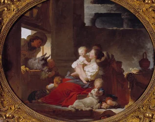 Den lykkelige familie Maleri af Jean Honore Fragonard (1732-1806) Paris fra det 18. århundrede, Musee Cognacq Jay