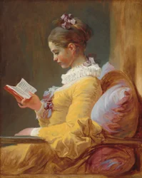 Ung pige, der læser, ca. 1769