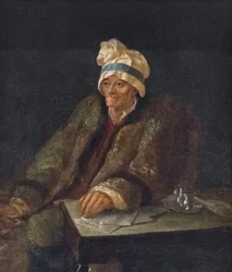 Portræt af Voltaire (olie på lærred)