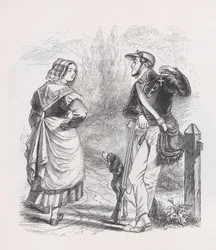Jægeren og mælkepigen fra Bérangers komplette værker, 1836.